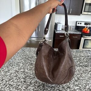 Chic Brown Leather Hobo Bag